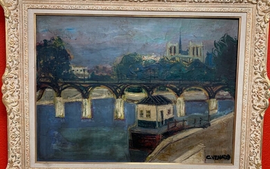 Claude VENARD (1913-1999) "Paris, la Seine devant notre-Dame" Huile sur toile signée en bas à...