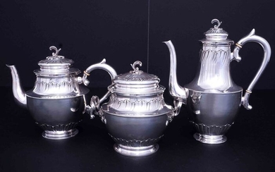 Coffee and tea service (3) - .950 silver - Antony Salomon - France - Early 20th century