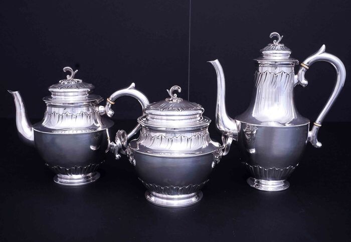 Coffee and tea service (3) - .950 silver - Antony Salomon - France - Early 20th century