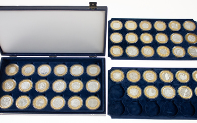 Collection 'Zilveren Eurocollectie', silver Euro's with gold plated brass ring...