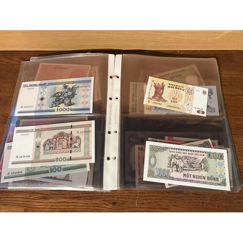 Collection of 50 (UNC) Uncirculated World Bank Notes