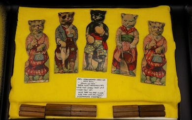 Collection of stand up cats. Lithographed cardboard