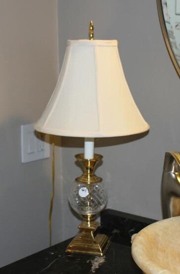 Contemporary Brass and Glass Lamp