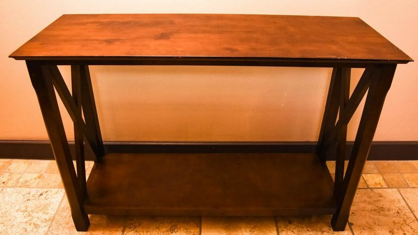 Contemporary Style Wood Console Table