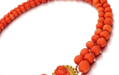 Coral necklace, 1860s