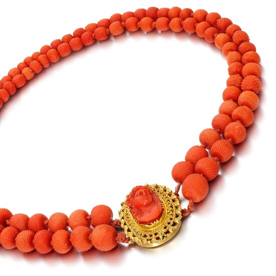 Coral necklace, 1860s