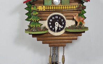 Cuckoo clock - painted wood - 1950-1960