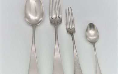 Cutlery set (4) - .800 silver - Italy - First half 19th century
