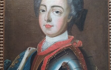 Dans le goût du XVIIIème siècle Portrait de Louis XV enfant Huile sur toile 41...