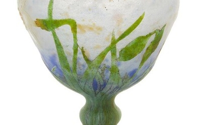 Daum, Daffodil vase, circa 1910, Cameo glass, Wheel-cut 'Daum Nancy' with Cross of Lorraine, 14.5cm high