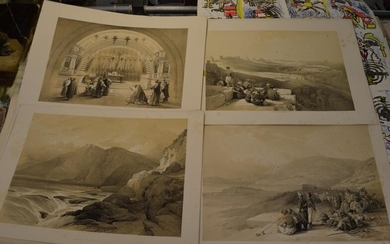 David Roberts, eight lithographs of the Holy Land and...