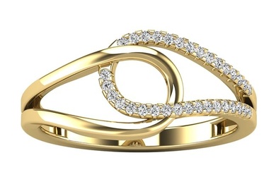 Diamond 1/10 Ctw Abstract Loop Ring in 10K Yellow Gold