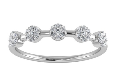 Diamond 1/6 Ct.Tw. Cluster Fashion Ring in 10K White Gold