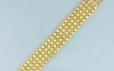 Diamond Cut Bead Link Bracelet in 22k Yellow Gold