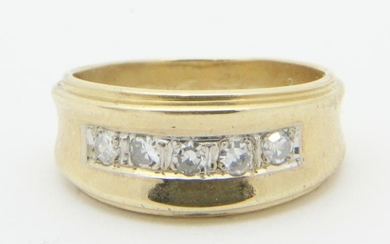 Diamond and yellow gold pinky ring