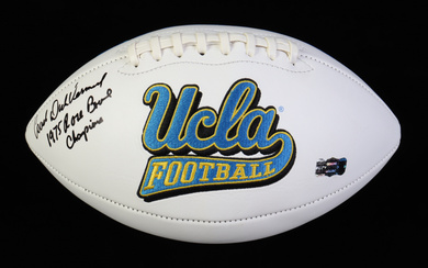 Dick Vermeil Signed UCLA Bruins Logo Football Inscribed "1975 Rose Bowl Champs" (Radtke)