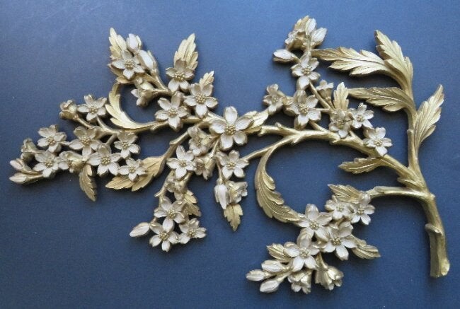 Dogwood with Flowers Wall Sculpture 1966, Mid Century