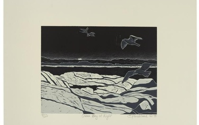 EMILY TRUEBLOOD (Virginia/New York/Wisconsin, 1942-), "Ocean Bay at Night", 1999., Two color