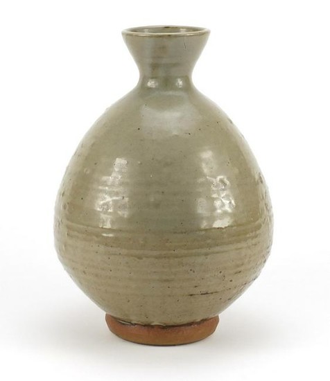 Early St Ives pottery vase by Bernard Leach, impressed