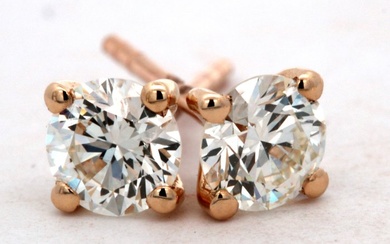 Earrings - 14 kt. Yellow gold - 1.02 tw. Diamond (Natural)