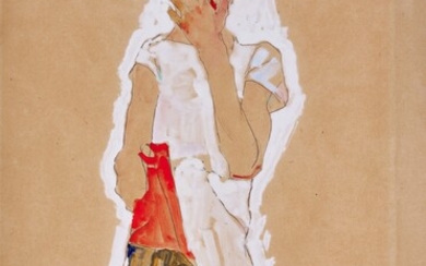 Egon Schiele Stehendes Mädchen in Weissem Unterkleid (Standing Girl in White Petticoat)