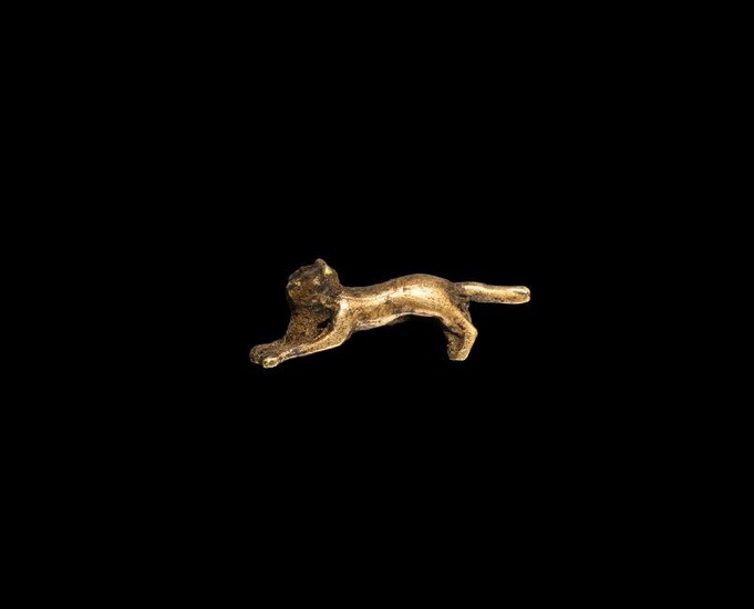 Egyptian Gold Leaping Cat Amulet