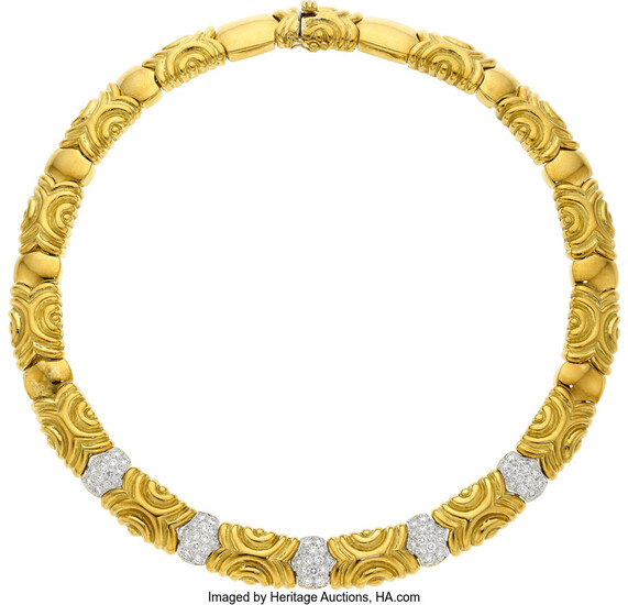 Elan Diamond, Gold Necklace Stones: Full-cut diamonds weighing a...