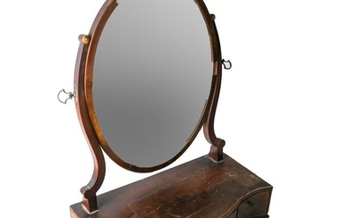 English 19th C. Mahogany Shaving Mirror