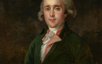 English School 18th Century Portrait of a Gentleman in a Green Jacket