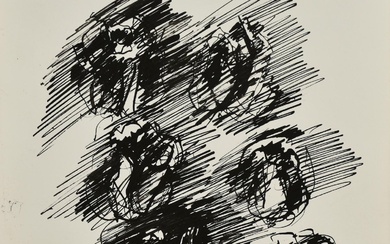 Ennio Morlotti (1910 - 1992) ROSES, 1984 dessin à l'encre sur carton Fabriano, 35x25,5 cm...