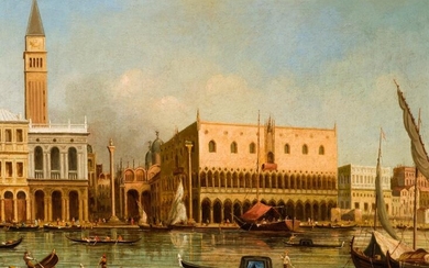 Escuela Italiana Antigua. Vista de Venecia