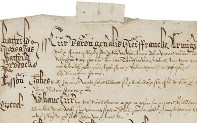 Essex, Hatfield Regis alias Hatfield Broad Oak.- Court Rolls of the Manor of Hatfield Regis, manuscripts in Latin, on vellum, c. 85 membranes, 1553, 1588, 1591, 1594 & 1666; sold subject to the Manorial Documents Rules, these items may not be removed...