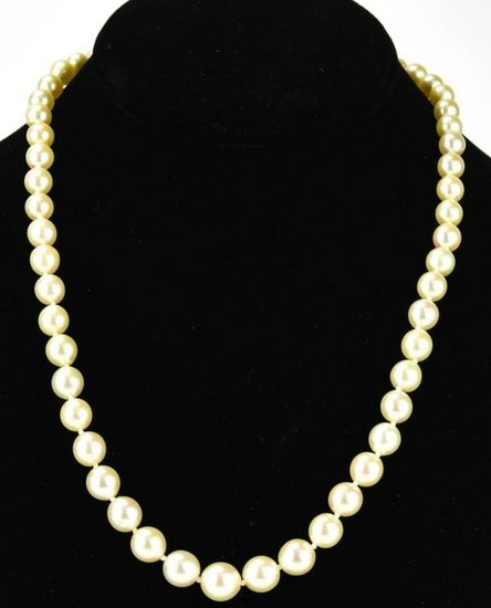 Estate 14k White Gold Diamond Akoya Pearl Necklace