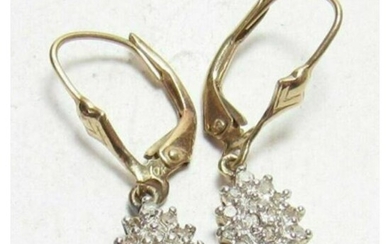 Estate Gold & Diamond Dangle Earrings