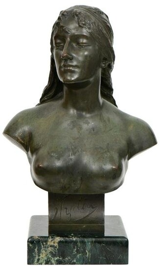 European Bronze Bust of a Woman, "Nydia"