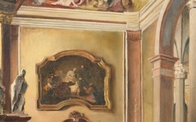 European School (XX) - Baroque interior of a castle in Vienna