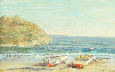 European School, mid-20th century- Coastal scene; oil on canvas board, 35 x 45.5 cm