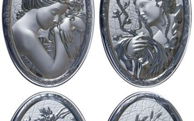 European Silver (850) Artist Signed Plaque Assortment