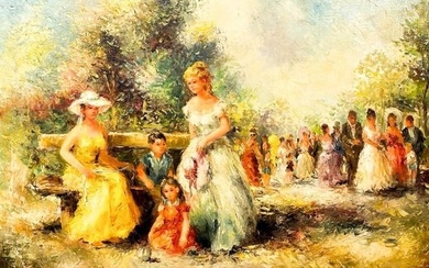 Eva Makk (b. 1933) Oil on Canvas, In The Park