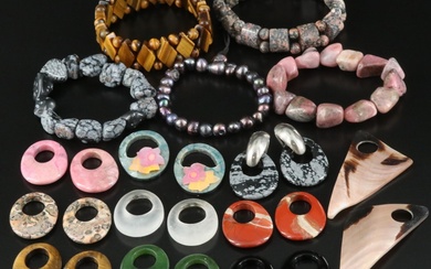 Expandable Gemstone Bracelets and Earrings with Interchangeable Enhancers