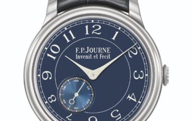 F.P. JOURNE. A RARE AND ATTRACTIVE TANTALUM WRISTWATCH WITH METALLIC BLUE DIAL