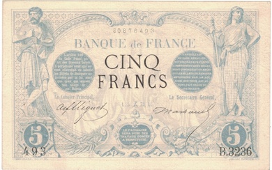FRANCE Banque de France 5 Francs, 5 décembre 1873, B.3236 n° 493...