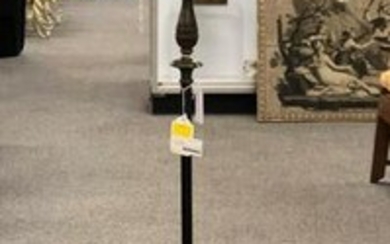 FRENCH HEAVY PAINTED TURNED BRONZE FLOOR LAMP