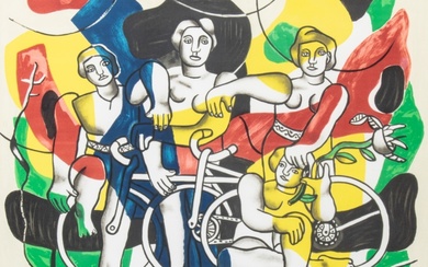 Fernand LÉGER (1881 - 1955) Les quatre cyclistes, 1969 Lithographie en couleurs...