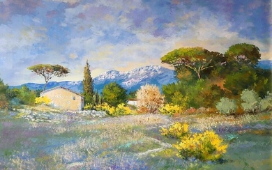 Ferran. La montagne Ste Victoire. Huile sur toile. Signée. 60 x 73 cm.