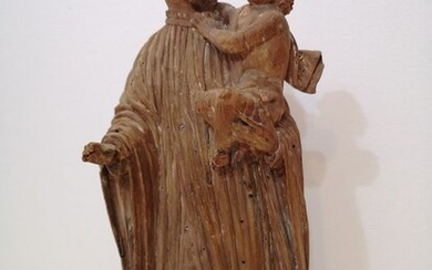 Figurine, Saint, Sculpture - Wood - 18th century