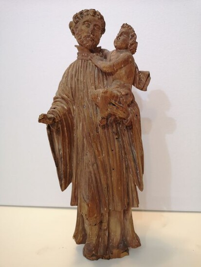 Figurine, Saint, Sculpture - Wood - 18th century
