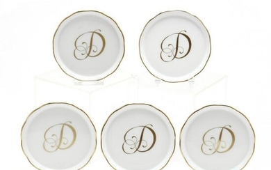 Five Herend Porcelain Coasters "D"