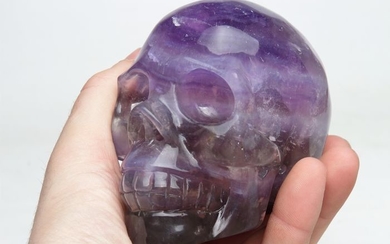 Fluorite Exceptional crystal purple fluorite skull - 11.8×11.8×11 cm - 1080 g