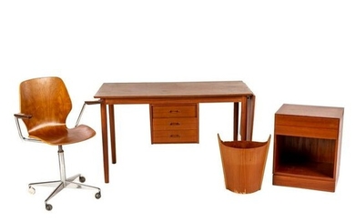 Four Pieces of Danish Modern Teak Wood Furniture